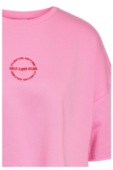 NMASTON 2/4 O-NECK SWEAT JRS 27033247 BONBON/EMBROID TOMATO